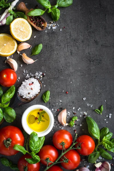 Yemek yapmak için malzemeler.