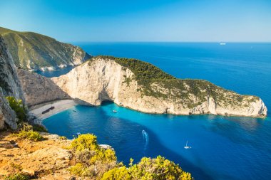 Ünlü Navajio beach Zakynthos, Yunanistan. 