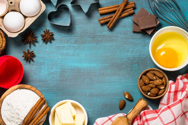 Ingredients for cooking baking top view. — Stock Photo, Image