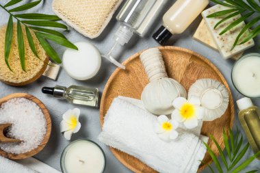 Spa ürünü Düz arkaplan.