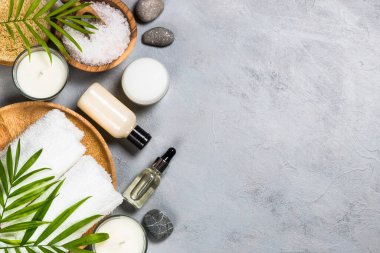 Spa ürün bileşimi üst görünümü.