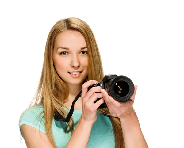 Beauty photographer with camera — Stock Photo, Image