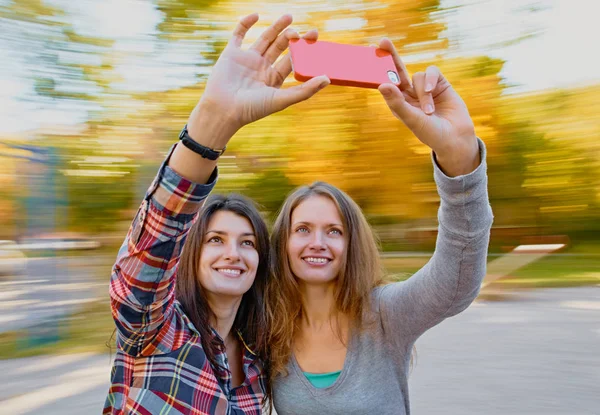 Selfie femme en automne — Photo