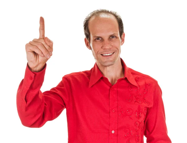 Eureka. man with an idea raising his finger — Stock Photo, Image