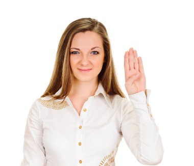 kadın dört parmak gösterir