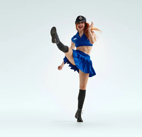 Dance in police uniform — Stock Photo, Image