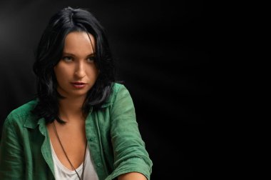 Casual kadın portre kopya alanı ile