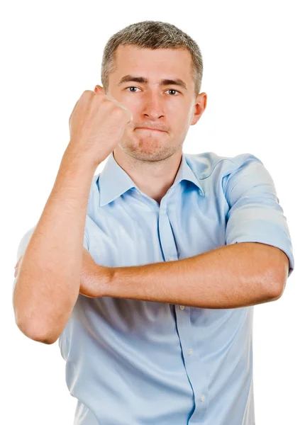 Cubital sign like the middle finger — Stock Photo, Image