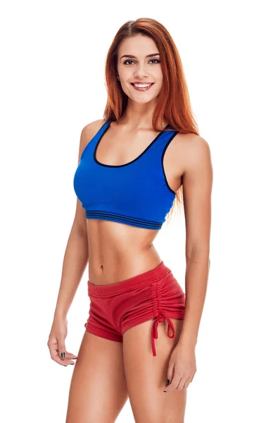 Slank aerobics fitness vrouw portret — Stockfoto