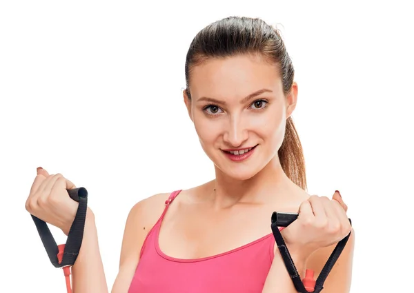 Frau macht Fitness-Porträt — Stockfoto