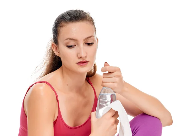 Mujer Después del entrenamiento. sudoración — Foto de Stock