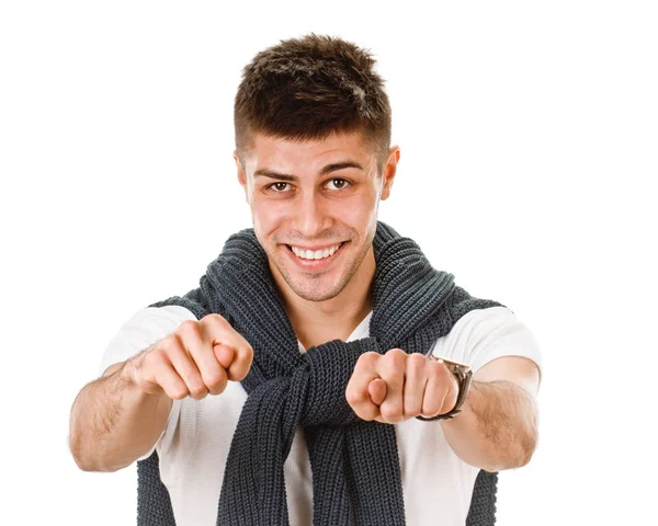 Man shows the figs — Stock Photo, Image