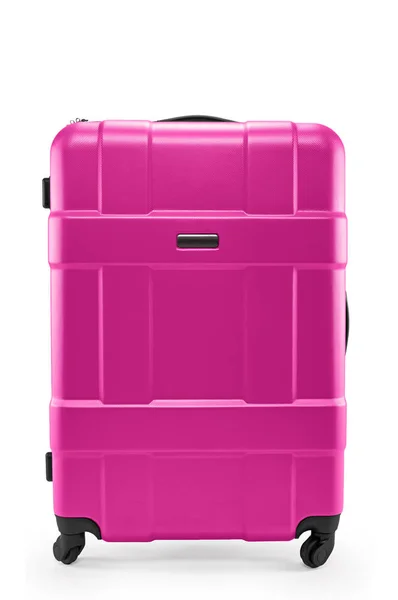 Valigia rosa di plastica — Foto Stock