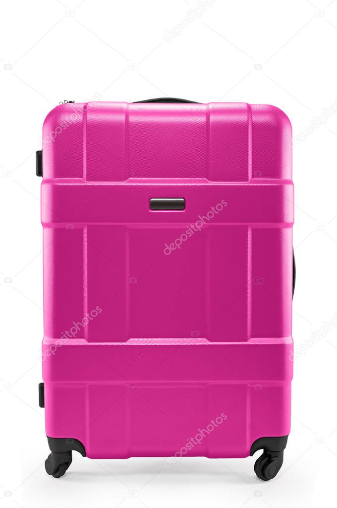 pink suitcase plastic