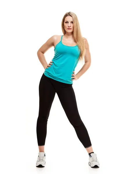 Aerobic Fitness Frau posiert — Stockfoto
