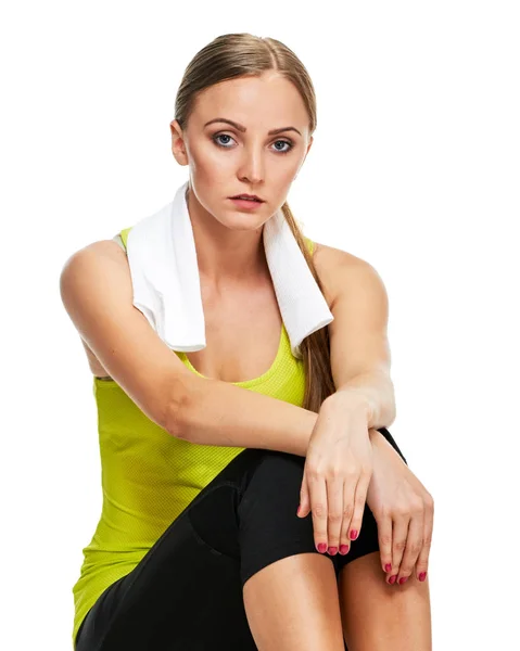 Femme Après l'entraînement sportif — Photo