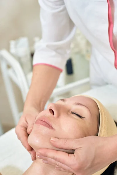 Face massage young woman — Stock Photo, Image