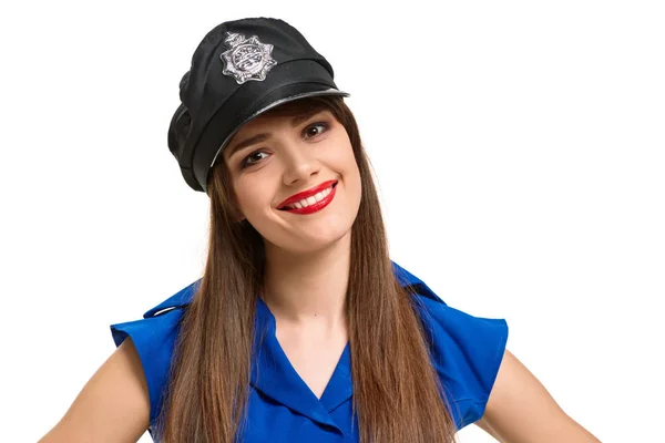 Sorrindo menina da polícia — Fotografia de Stock
