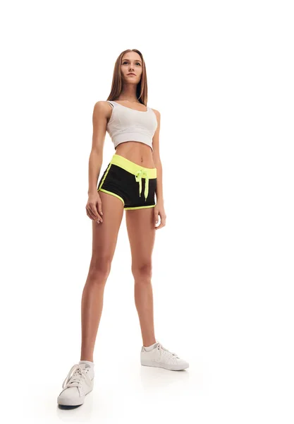 Mulher de fitness desportivo. pernas longas — Fotografia de Stock