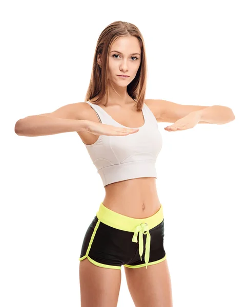 Retrato de fitness mujer. ejercicio — Foto de Stock