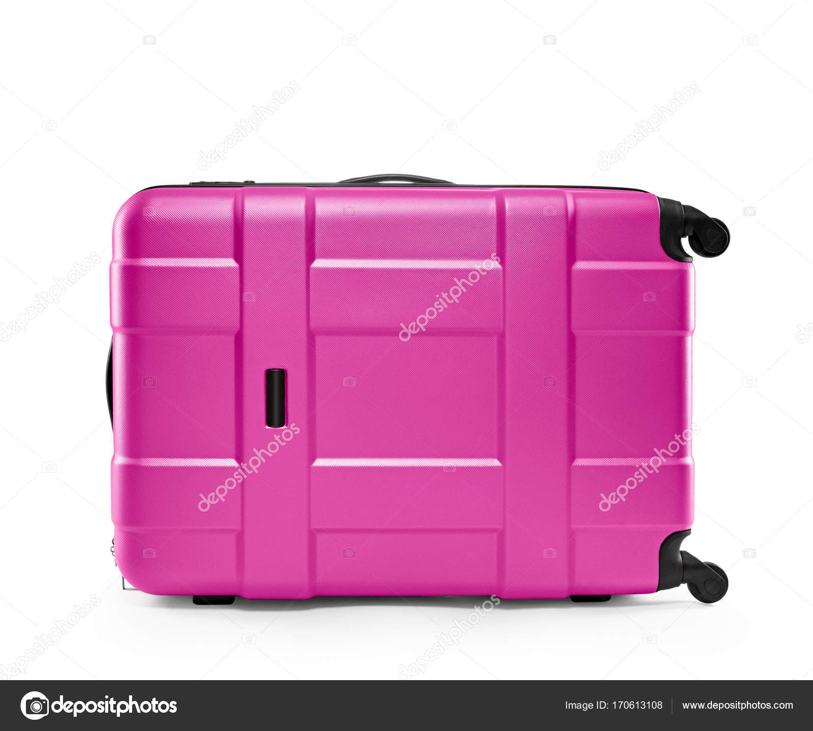 pink plastic suitcase