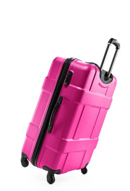 Pembe çanta plastik iki tekerlek üzerinde