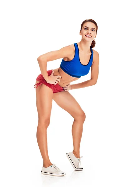 Poserar ung kvinna med smal kropp — Stockfoto