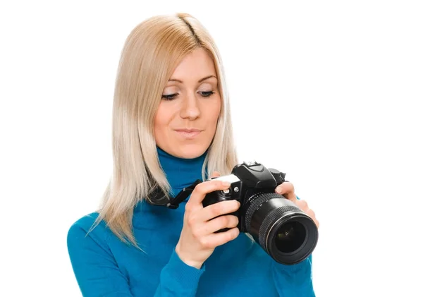 Beauty photographer reviewing bad shot — Stock Photo, Image