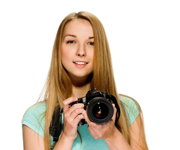 Belleza chica fotógrafo —  Fotos de Stock