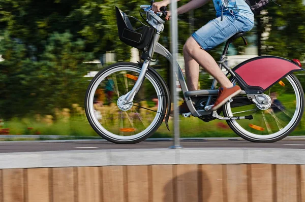 Part of cyclist in motion — Stock Photo, Image