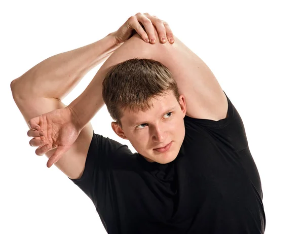 Young Man stretching his arm — Stock Photo, Image