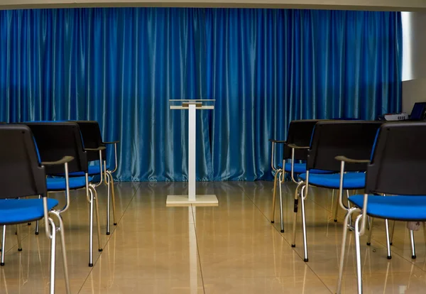 Blue conference hall — Stock Photo, Image