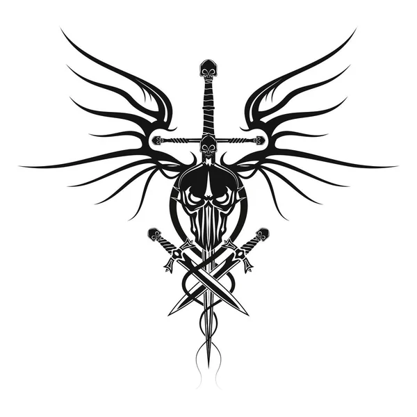 Knight_dragon_skull — Stok Vektör