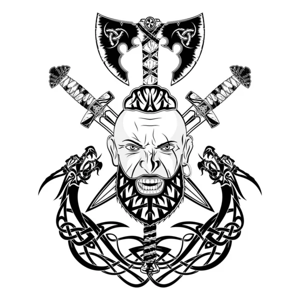 Viking _ Totem _ Dragon _ 0001 — Stockvektor