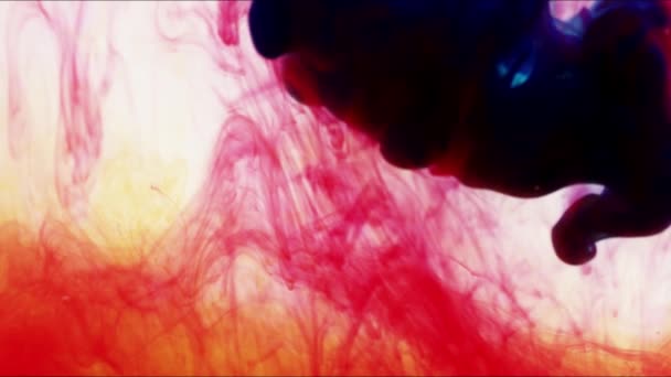 Colorful Ink Mix Gouache Clouds Water Move Slow Motion Use — Stock Video