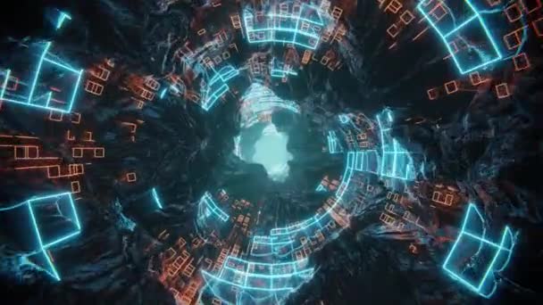 Tunnel Triangolo Video Fluido Commovente Astratto Illusioni Visive Onde Movimento — Video Stock