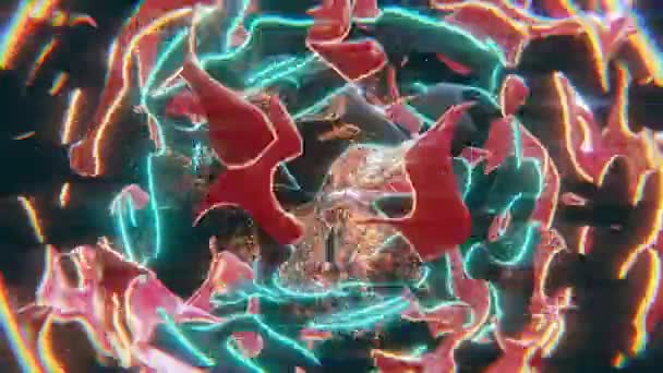 Videodreieckstunnel Abstrakte Bewegliche Flüssigkeit Visuelle Illusionen Bewegte Wellen Psychedelische Abstraktion — Stockvideo