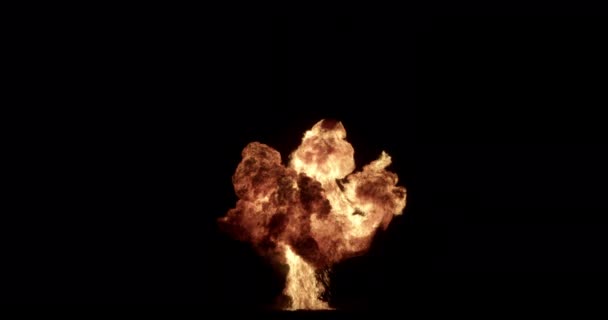 Požární Exploze Vysokorychlostní Kamerou Oheň Super Zpomaleném Filmu Izolovaný Černém — Stock video