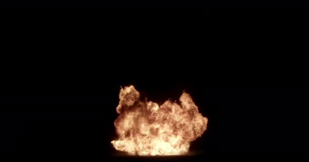 Brandexplosion Med Höghastighetskamera Eldlinjen Superslow Motion Isolerad Svart Fire Flames — Stockvideo