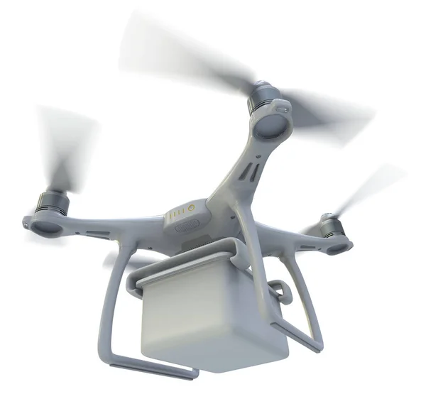 Drone with plastic container — Stock Photo, Image