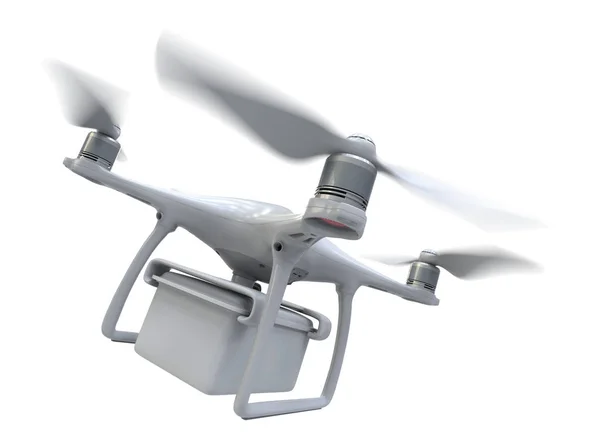 Drone met plastic container — Stockfoto