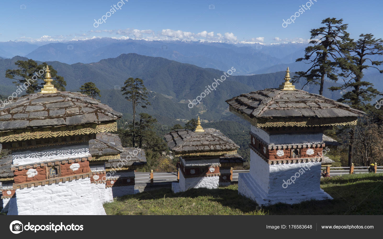 Druk Wangyal Chörten Am Dochula Pass Königreich Bhutan Stockfoto