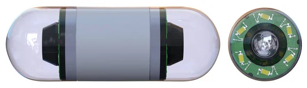Fotocamera di dimensioni pillola per endoscopia capsula Foto Stock Royalty Free