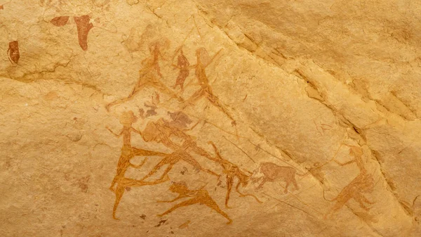 Ancient rock art in Sahara Desert — Stock Photo, Image