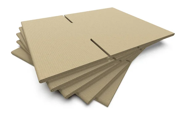 Corrugated Fiberboard Terisolasi Pada Warna Putih — Stok Foto