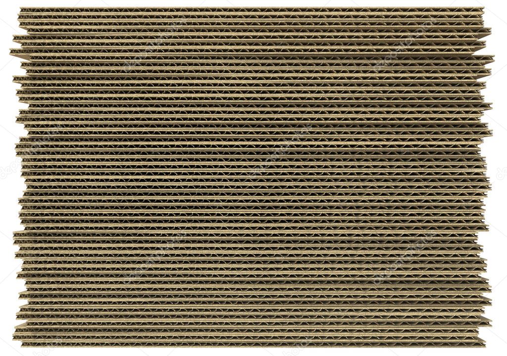 Corrugated fiberboard isolated on white