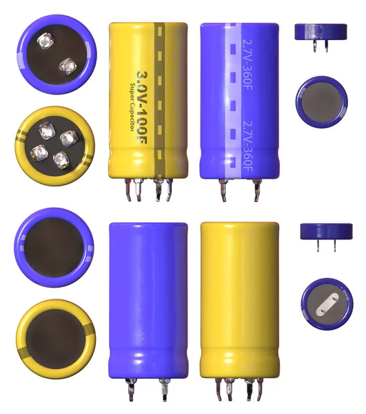 白色に絶縁されたスーパーコンデンサ — ストック写真