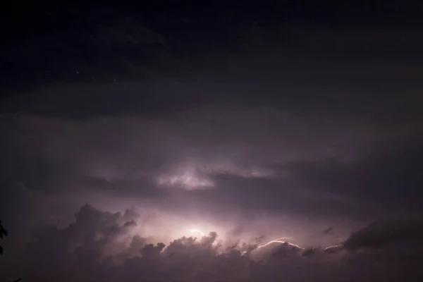 Meer Sturm Blitz Langzeitbelichtung Sri Lanka Donner Gewitterwolke — Stockfoto