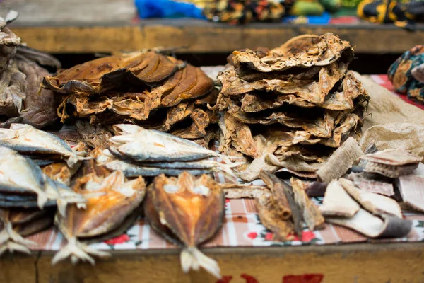 Dried fish at local market — Stock Photo, Image