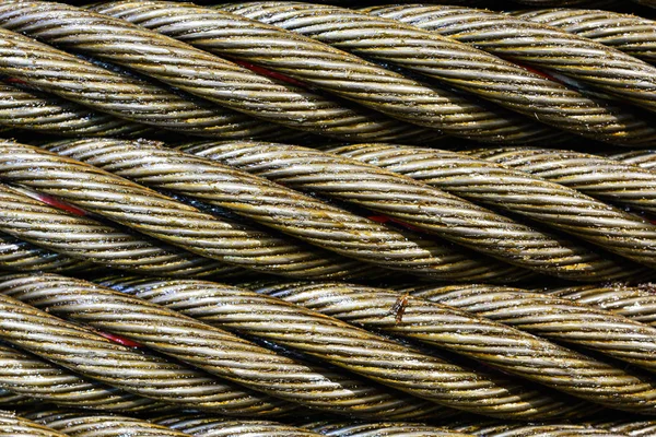 Steel cable close-up photo.